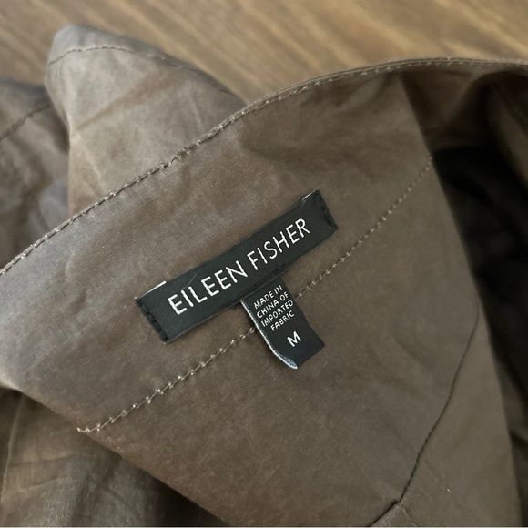 EILEEN FISHER Womens WAXED COTTON MOTO JACKET brown M - Picture 7 of 11